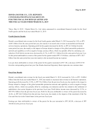Maybe you would like to learn more about one of these? Https Global Honda Content Dam Site Global Investors Cq Img Library Financialresult Fy201903 4q Financial Result E Pdf