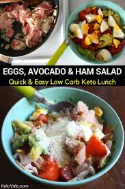 Egg Avocado And Ham Keto Salad Low Carb Recipe Recipe Ham Salad Recipes Ham Salad Egg Recipes For Dinner