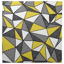 Black And White Geometric Wall Design Retro Yellow Black Geometric Triangle Art Cloth Napkin Zazzle Com Geometric Triangles Art Triangle Art Geometric Triangle