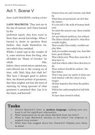 Macbeth S Letter Task Modern Language And Tasks Shakespearean Language Macbeth Lessons Teaching Writing