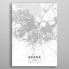 Adana Turkey Metal Poster Print Designer Map Art Displate In 2020 Poster Prints Map Art Metal Posters