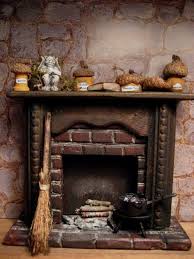 Witch S Creepy Fireplace For Haunted Dollhouse Halloween Miniaturen Haus Zubehor Und Hexenhaus