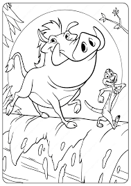 The lion king coloring pages. The Lion King Timon And Pumbaa Coloring Pages