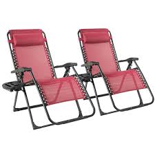This zero gravity chair has a locking system that can lock while sitting upright or reclining. 2pcs Zero Gravity Chair Oversize Lounge Chair Lightweight Folding Recliner Red 694870022271 Ebay