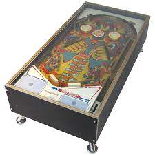 This is a coffee table built from the playfield of a pinball machine. Illuminated 1970s Pinball Coffee Table Sold By Tilt Originals Notonthehighstreet Com