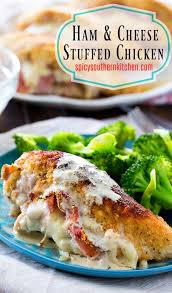 Ham And Cheese Stuffed Chicken Spicy Southern Kitchen Recipe In 2020 Chicken Recipes Kfc Chicken Recipe Eat More Chicken