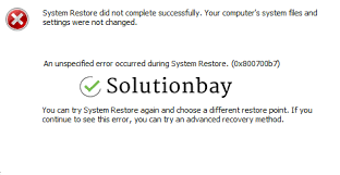 How To Fix An Unspecified Error Occurred During System Restore 0x800700b7 Error Windows Won T Load Solutions