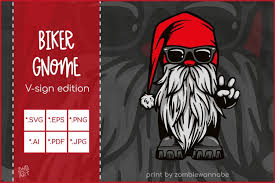 Free svg files for sizzix, sure cuts a lot and other compatible die cutting machines and software.no purchased needed. Cool Biker Gnome Gnome V Sign Christmas Gnome Svg Cut File 1017068 Illustrations Design Bundles