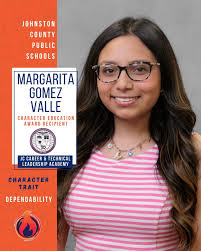 Margarita Gomez Valle has received the prestigious Character Education  Award for dependability