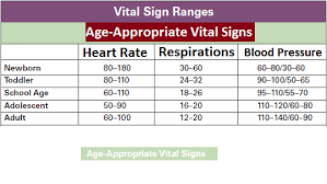 66 true to life vital signs chart for all ages