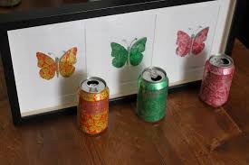 Industrialstyle De Schmetterlingsserie Aus Blech Getrankedosen In 3d Objektrahmen Dosen Upcycling Blech Schmetterling Upcycling