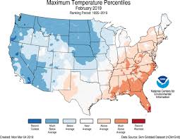 National Climate Report February 2019 State Of The Climate National Centers For Environmental Information Ncei