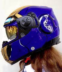 Masei 830 Iron Man Dot Ece Motorcycle Bike Helmet Blue M L Motorbike Helmet Cool Motorcycle Helmets Bike Helmet