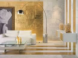 See more ideas about interior design, bedroom design, home decor. Decorate With The White And Gold Combination For Trendy Interiors Gold Walls Gold Leaf Wall Gold Interior