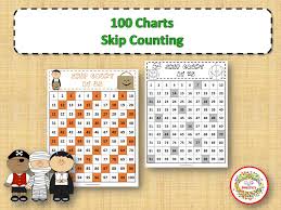 100 Number Charts With Skip Counting Halloween