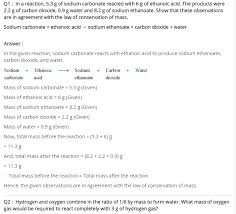 Ncert Solutions For Class 9 Science Atoms And Molecules Molecules Science Conservation Of Mass