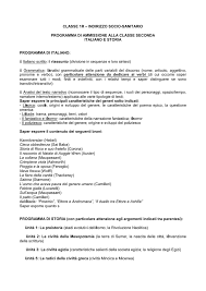 Classe 1r Indirizzo Socio Sanitario Programma Di Ammissione Alla