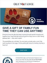 Nightly rates start at $89 a night depending on the. Great Wolf Lodge Make Holiday Shopping Easy With A Great Wolf Gift Card Milled
