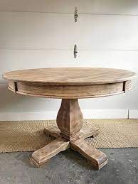 Round Natural Pedestal Table Dining Table Makeover Kitchen Table Wood Round Pedestal Dining Table