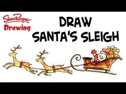 105 How To Draw Santa And His Sleigh Youtube How To Draw Santa Reindeer Drawing Santa And Reindeer