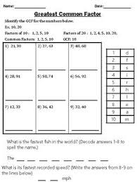 Greatest Common Factor Gcf Worksheets Common Factors Greatest Common Factors Worksheets