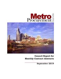 Council Report for Monthly Contract Abstracts September 2019