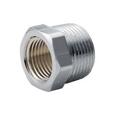 Chrome plumbing compression metric female bsp elbow choose size required. Chrome Plated Brass Pipe Fitting 1 2 X 3 8 Hex Bushing Npt Male X Female Pkg Qty 25 B319366 Globalindustrial Com