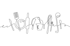 Identify and use kitchen equipment correctly measure liquid and dry ingredients know the meaning of creaming, whipping, beating, stirring, folding be able to read and follow a simple recipe. Kitchen Tools Continuous One Line Drawing Kitchen Utensils 1031314 Elements Design Bundles