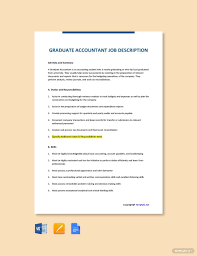 Free Graduate Accountant Job Ad And Description Template Word Google Doc Apple Mac Pages In 2020 Job Description Template Job Description Receptionist Jobs