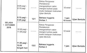 Arahan ujian bertulis oktober 2 jam. Jadual Waktu Peperiksaan Pt3 2020 Terkini Pentaksiran Pusat Bumi Gemilang