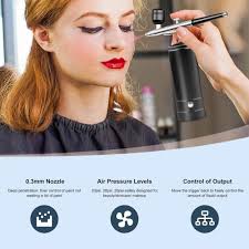 Nail Airbrush Machine Paint Hannea Airbrush Kit With Compressor 48psi  Rechargeable Cordless Non Clogging