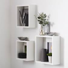 Lot 3 Cubes Blanc Etagere Cube Murale Deco Interieur Salon Decoration Murale Salon