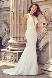 2239 Mikaella By Paloma Blanca Available At Lulu S Bridal Boutique Lulu S Wedding Dress Necklines Halter Top Wedding Dress Fit And Flare Wedding Dress