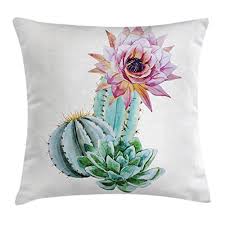 .spikes flower in hot mexican desert sand botanic natural image, window drapes for living room bedroom, 108w x 84l inches, pink green and any person from any profession will get excited and thrilled by the difference that this curtain panels set brings to your house decor.cactus decor curtains. Funny E Mart Cactus Throw Pillow Cushion Cover Cactus Spikes Flower In Hot Mexican Desert Sand Botanical Natural Image Decorative Square Accent Pillow Case Pink Green