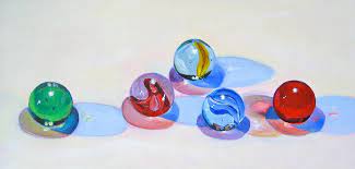Glass Marble Art Original Realism Acrylic Painting Of Marbles Etsy Marble Art Glass Marble Art Glass Marbles
