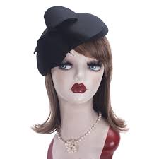 Lawliet Donna Feltro di Lana Elegante Anni '50 Cocktail Portapillole  Cappelli da Sposa Berretto da Sposa Chiesa Tea Party A621