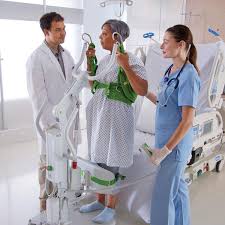 Liko hygine sling with safety belt and extra back support, model 46 polyester. Sit To Stand Patient Lift Hillrom