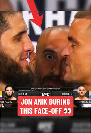 Islam Makhachev Dustin Poirier Face Off