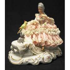 Dresden laced musical figurine (1) Dresden Porcelain Germany Figures And Groups Price Guide And Values
