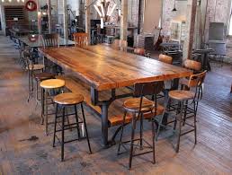 Modern floating loft bar table, 11.25 l bracket golden oak stained apartment nook table, farmhouse rustic table, coffee bar kitchen shelf. Industrial Reclaimed Wood Harvest Kitchen Island Great Table For Sale At 1stdibs