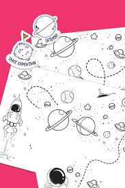 Design a colouring page on with the draw tool. Space Trace And Coloring Printables For Kids