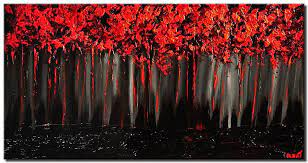 Sep 18, 2020 · looking for cool artwork? Painting For Sale Canvas Print Of Red Forest On Black Background Blooming Trees Painting Heavy Impasto 7349