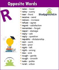 Alphabetical Opposite Word List R Opposite Words Opposite Words List Schools Near Me