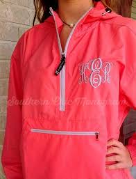 Personalized Monogrammed Charles River Pack N Go Light Weight Rain Jacket Windbreaker Bridesmaid Gift Graduation Gift Greek Sorority