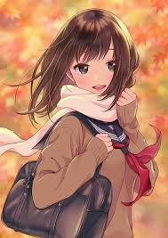 Anime girl blush brown eyes brown hair dress group happy. Anime Girl Beautiful Autumn Blush Brown Eyes Brown Hair Happy Scarf School Bag Seifuku Short Hair Wallpaper 1440x2035 873604 Wallpaperup