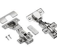 GTV - 10 Charnières Hydrauliques ECHC Twin Avec Amortissement - Butée Centrale - Plaque de Montage H = 0 Avec Vis Européennes - Fermeture Silencieuse ...