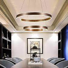 Esstischlampe dimmbar 8ydm leuchten fa r grosse tische teil 5. 125w Led Esszimmerlampe Dimmbar Pendelleuchte Mit Fernbedienung Modern 2 Ring Hohenverstellba Esszimmerlampe Beleuchtung Wohnzimmer Decke Hangeleuchte Esstisch