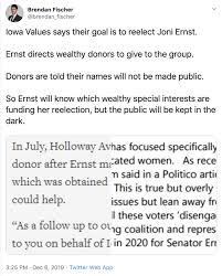 Check spelling or type a new query. What They Re Saying Must Read Ap Report Reveals Senator Joni Ernst S Illegal Coordination With Dark Money Group Dscc Democratic Senatorial Campaign Committee