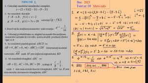 Prima sesiune este programată între 31 mai şi 9 iulie, în timp ce a doua sesiune va fi calendar bac 2021 a fost publicat de ministerul educaţiei şi prevede că prima sesiune, respectiv. Test De Antrenament Nr 10 Bacalaureat 2021 Mate Info Youtube