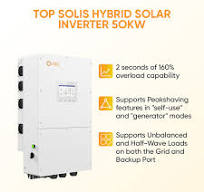 50KW Sistema Solar Trifásico Solis Inversor Para C&I